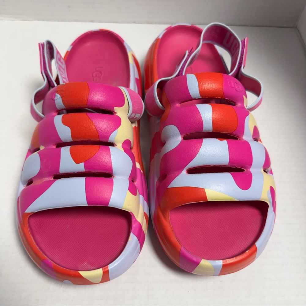 UGG Women’s Pink Multi-Color Foam Sandals